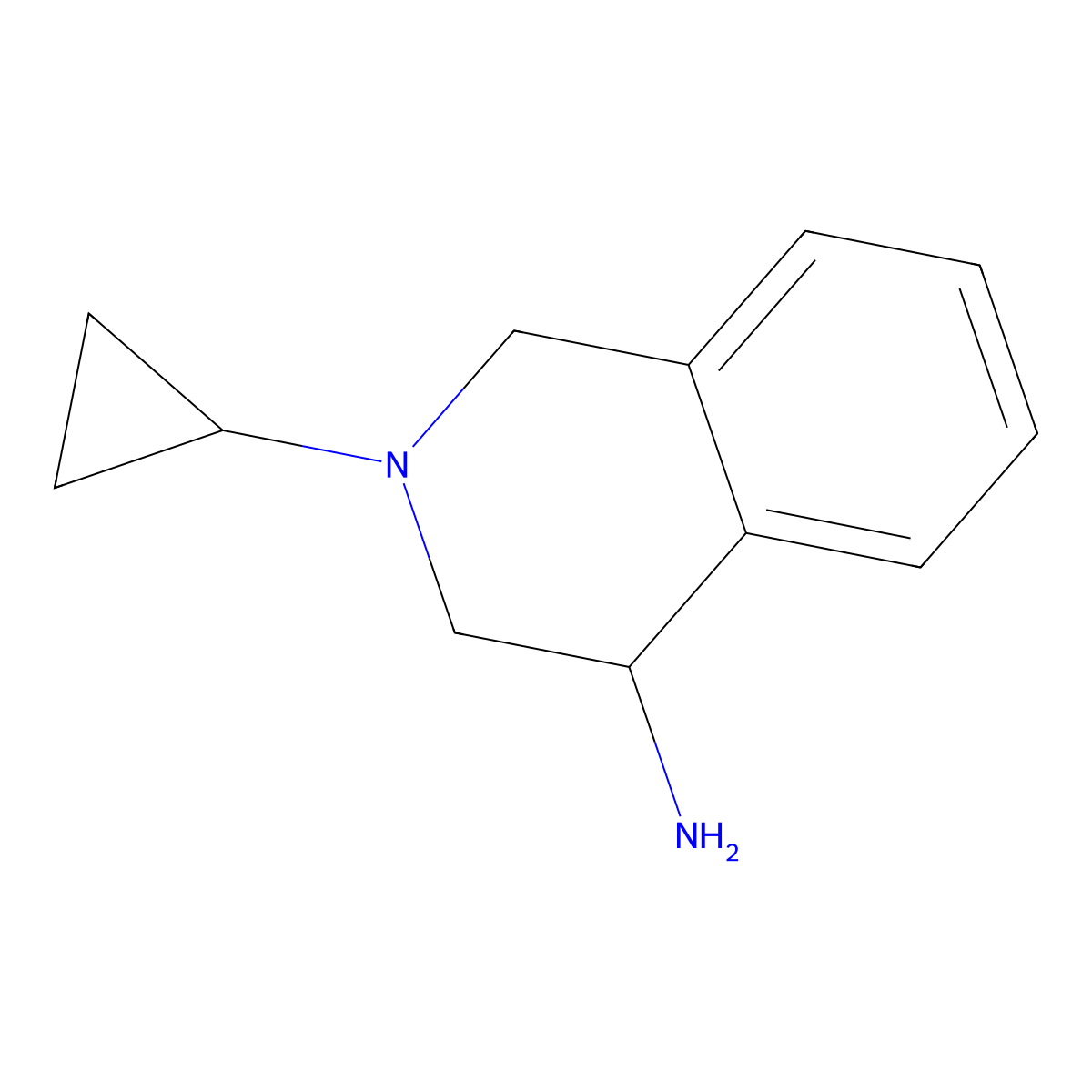 2-Cyclopropyl-1,2,3,4-tetrahydroisoquinolin-4-amine molecular structure, CAS 1780050-37-4