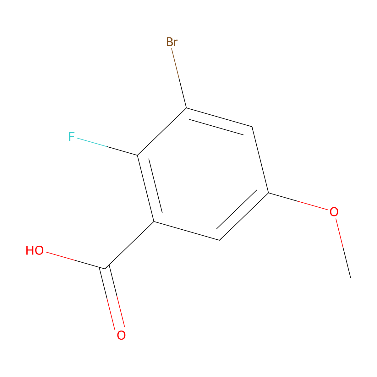 3-Bromo-2-fluoro-5-methoxybenzoic acid molecular structure, CAS 1780077-72-6