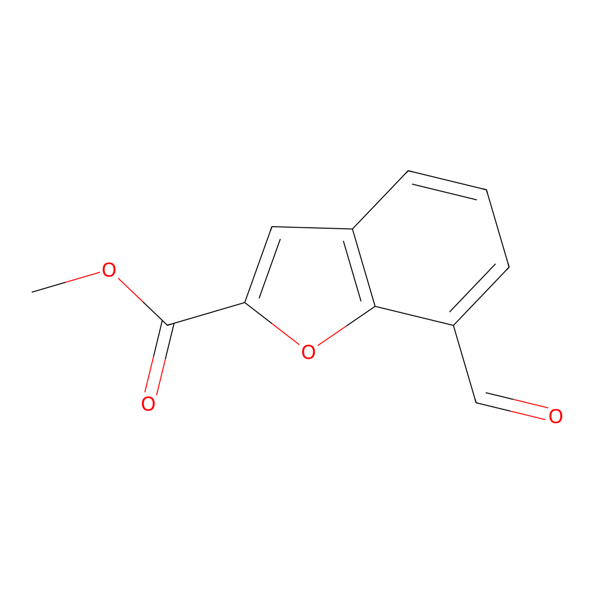 Methyl 7-formylbenzofuran-2-carboxylate molecular structure, CAS 1780084-52-7