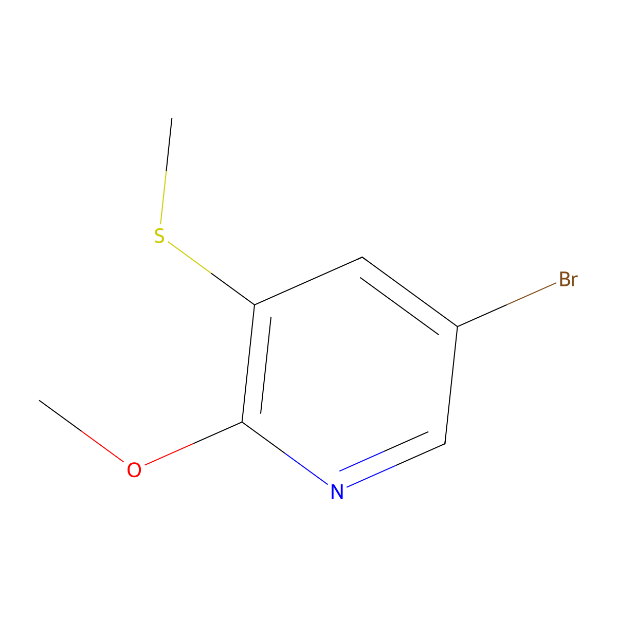 5-Bromo-2-methoxy-3-(methylthio)pyridine molecular structure, CAS 1780085-57-5