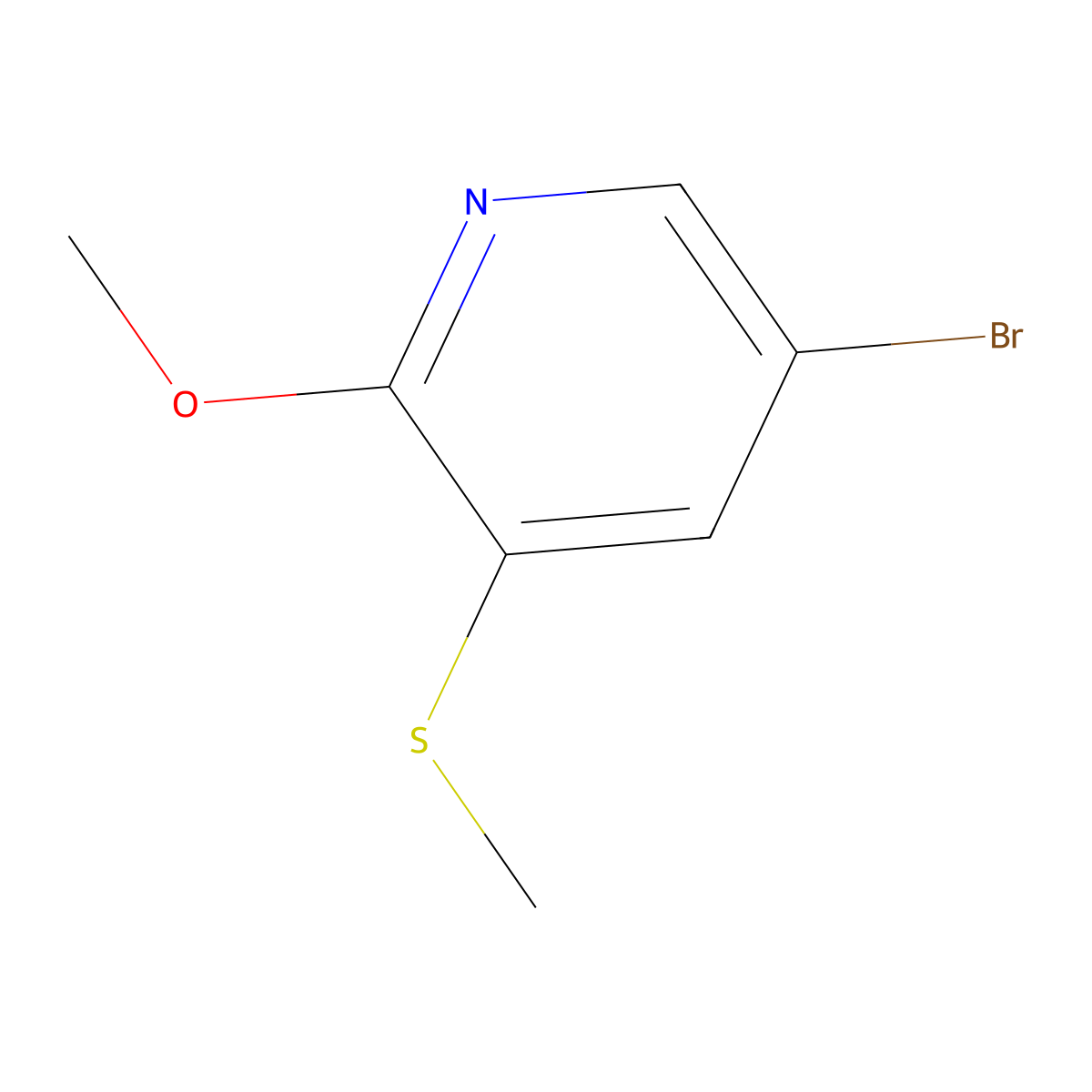 5-Bromo-2-methoxy-3-(methylthio)pyridine molecular structure, CAS 1780085-57-5