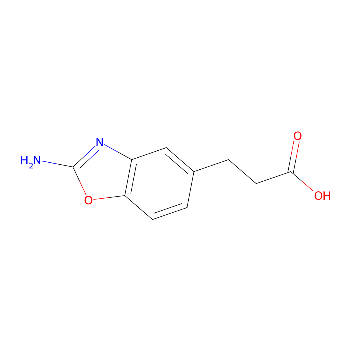 3-(2-Amino-1,3-benzoxazol-5-YL)propanoic acid molecular structure, CAS 1780086-30-7