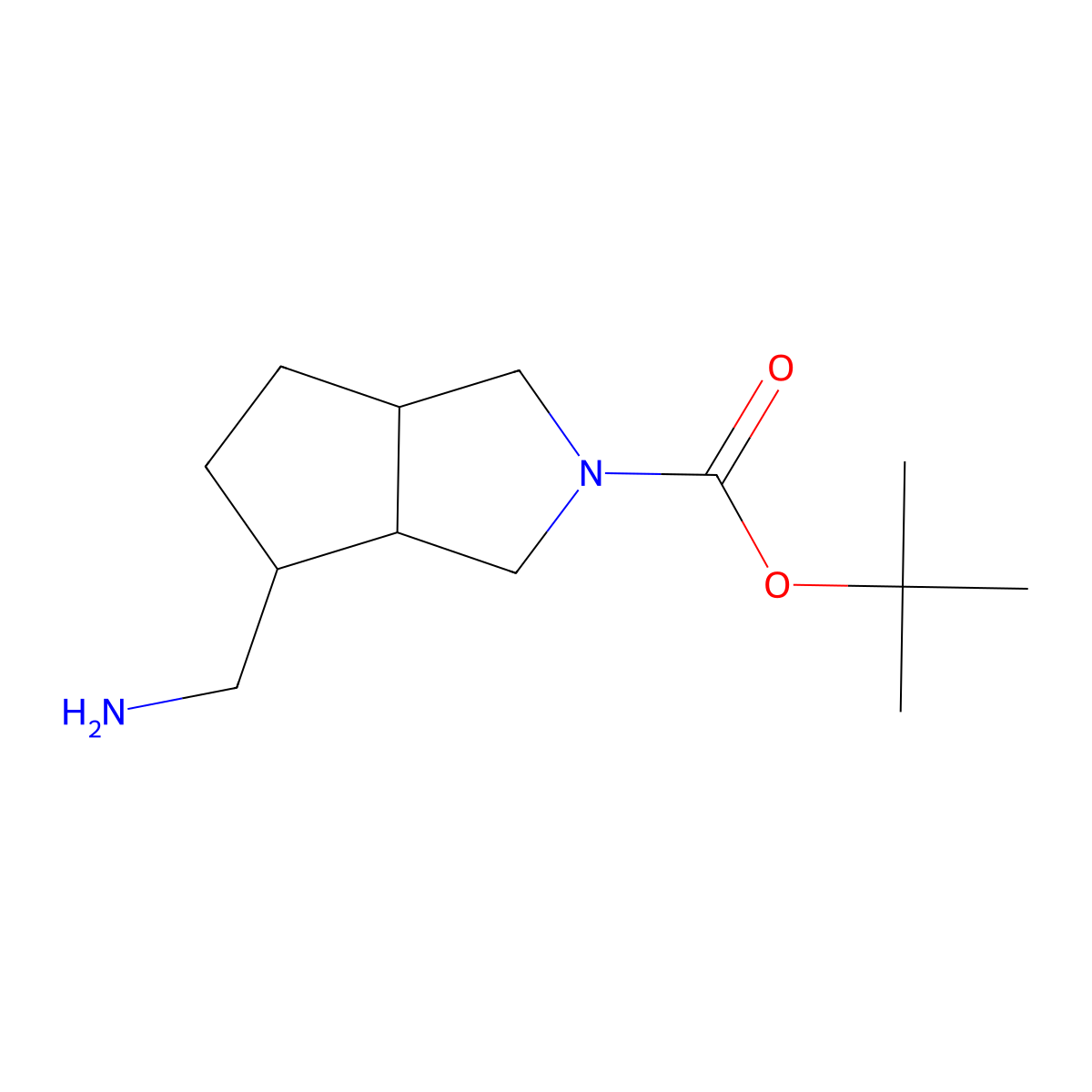 Tert-butyl 4-(aminomethyl)-octahydrocyclopenta[c]pyrrole-2-carboxylate molecular structure, CAS 1780087-29-7