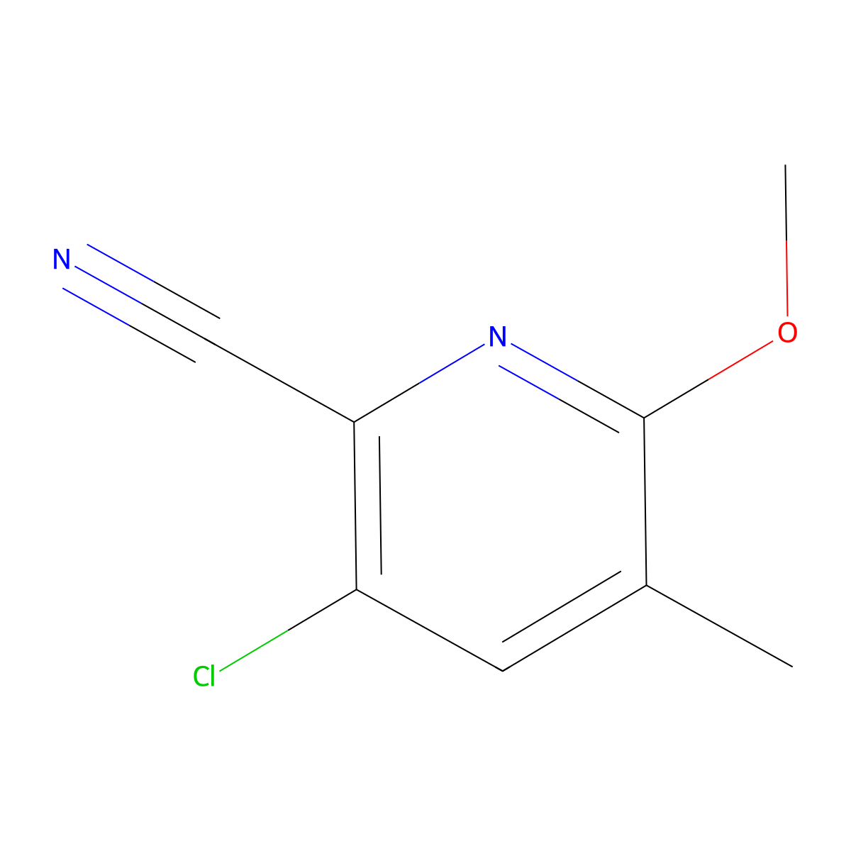 3-Chloro-6-methoxy-5-methylpyridine-2-carbonitrile molecular structure, CAS 1780091-22-6