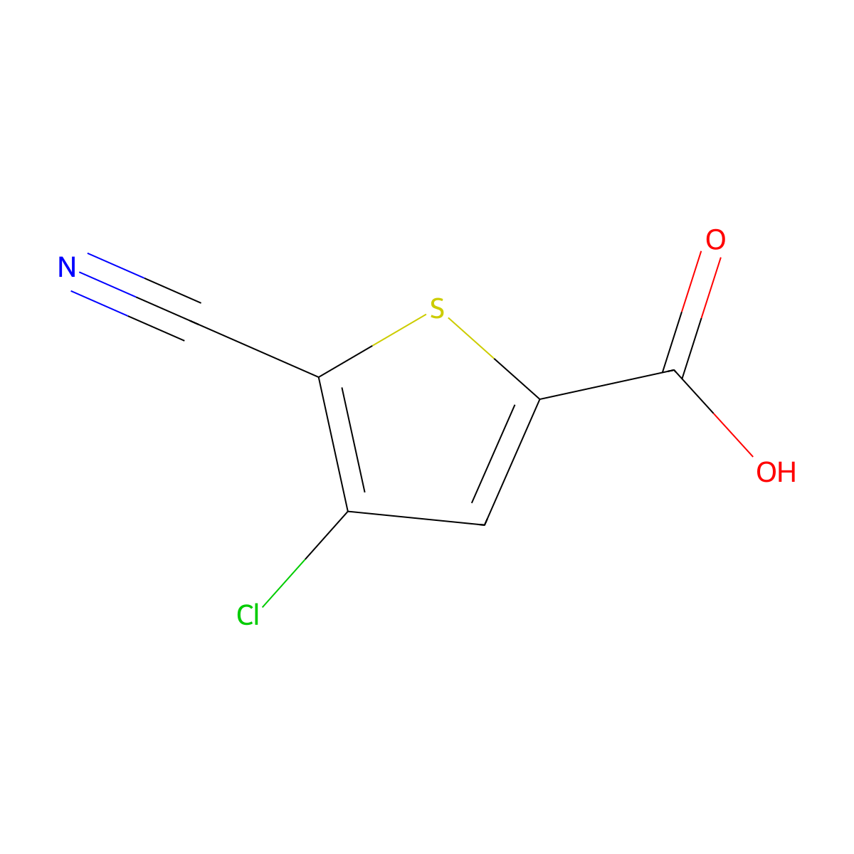4-Chloro-5-cyano-2-thiophenecarboxylic acid molecular structure, CAS 1780091-81-7