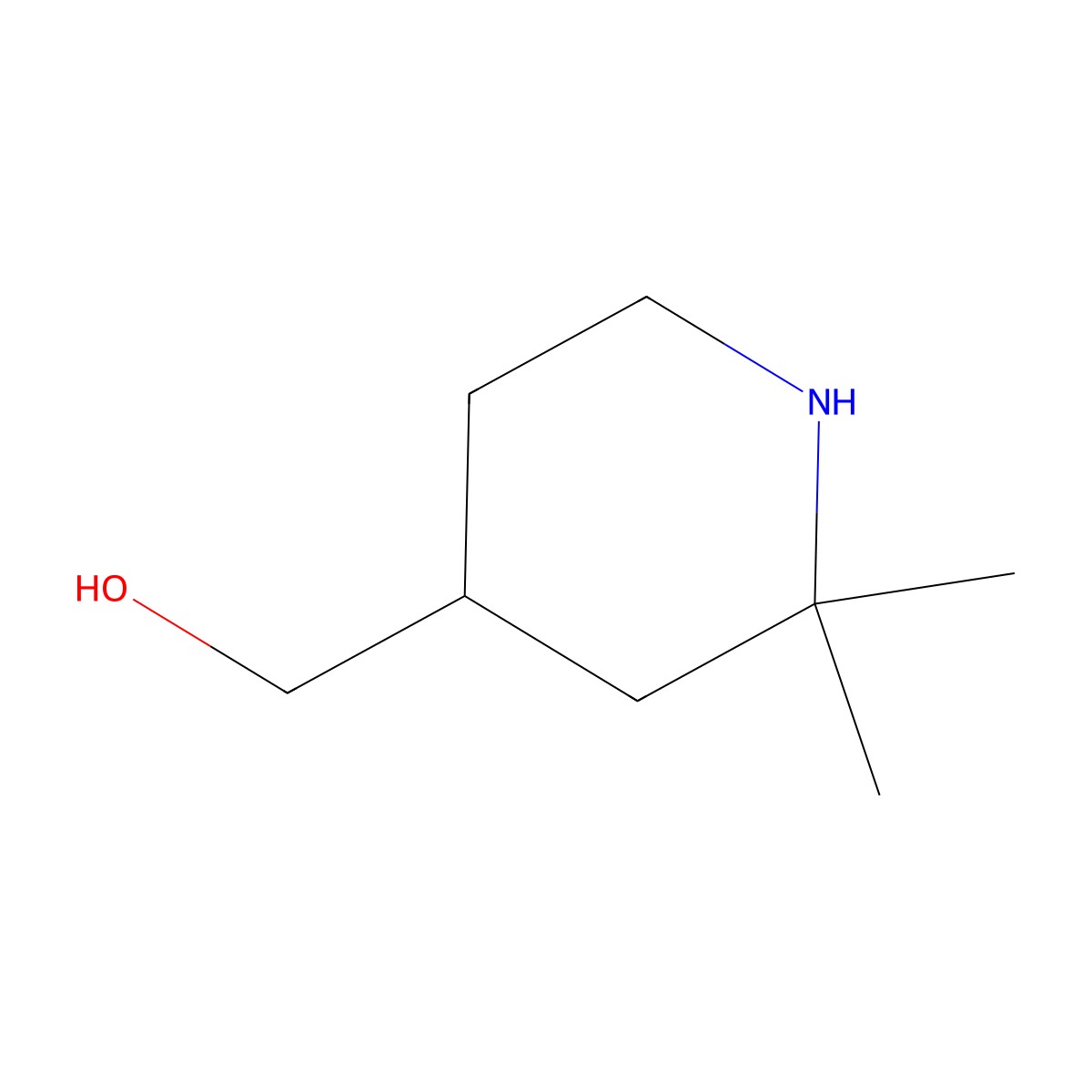(2,2-Dimethylpiperidin-4-yl)methanol molecular structure, CAS 1780092-24-1