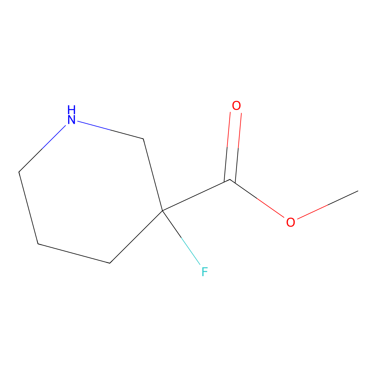 Methyl 3-fluoropiperidine-3-carboxylate molecular structure, CAS 1780096-87-8