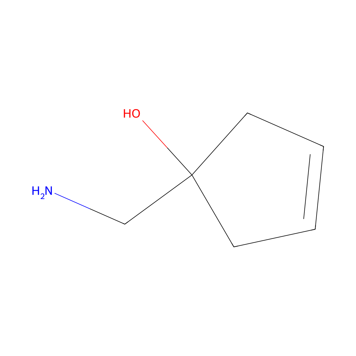 1-(Aminomethyl)cyclopent-3-en-1-ol molecular structure, CAS 1780096-96-9