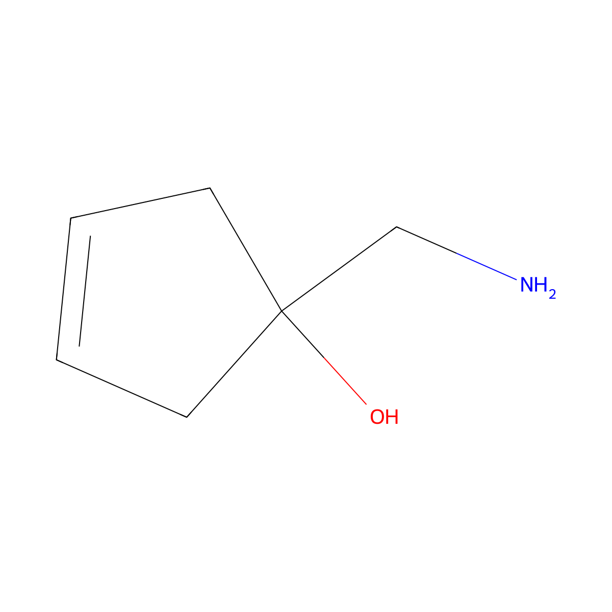 1-(Aminomethyl)cyclopent-3-en-1-ol molecular structure, CAS 1780096-96-9