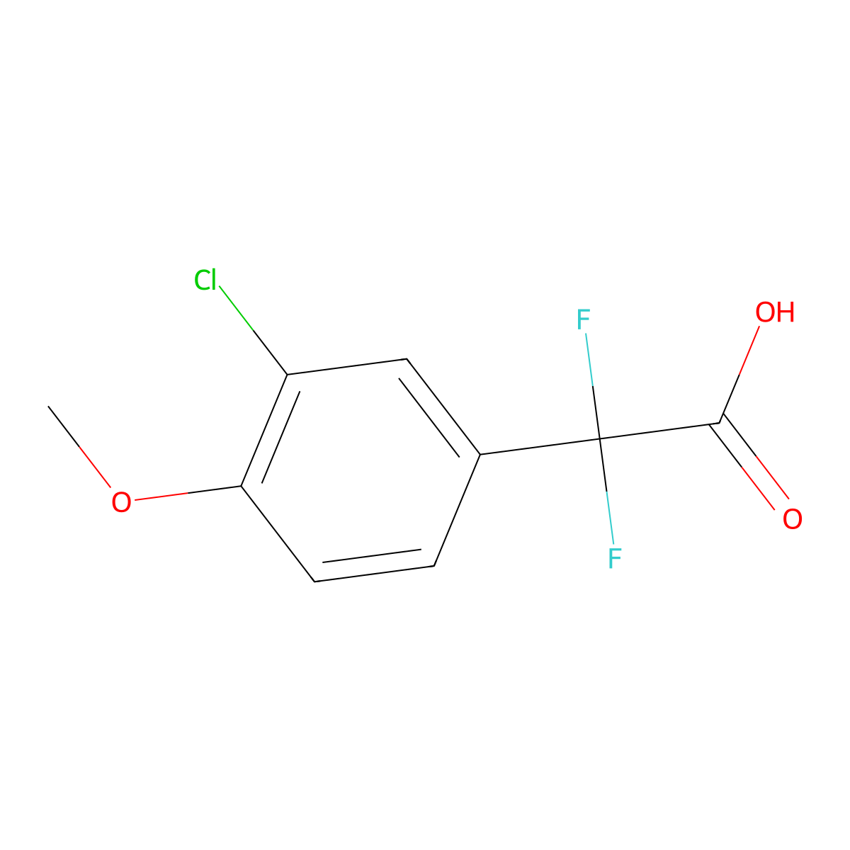 2-(3-Chloro-4-methoxyphenyl)-2,2-difluoroacetic acid molecular structure, CAS 1780097-97-3
