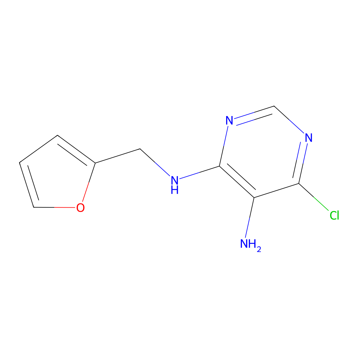 5-Amino-4-chloro-6-(furfurylamino)pyrimidine molecular structure, CAS 17801-47-7