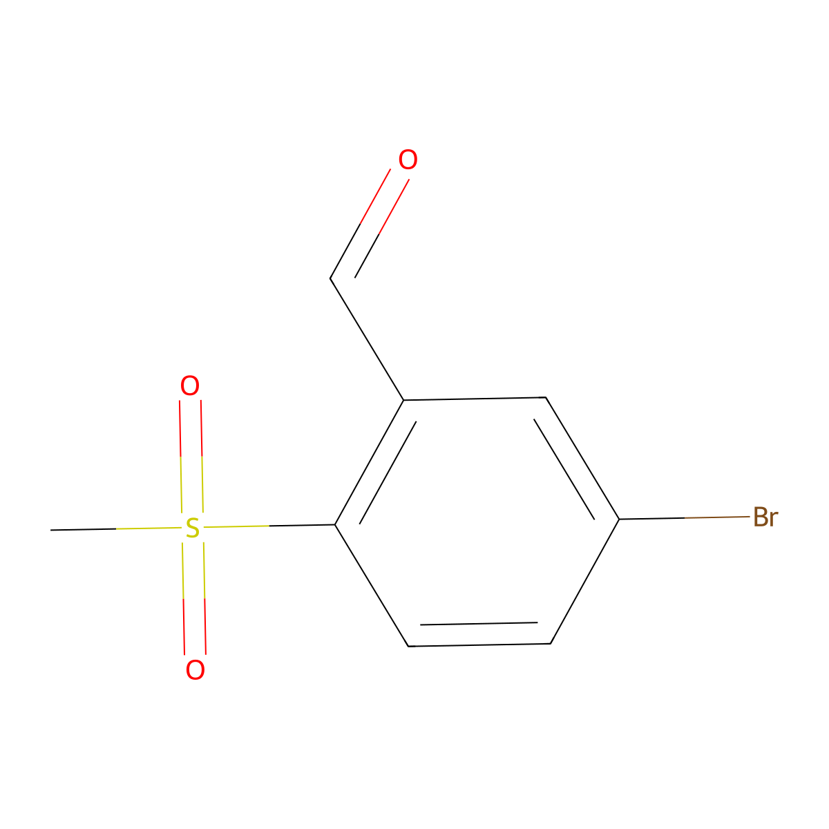 5-Bromo-2-(methylsulfonyl)benzaldehyde molecular structure, CAS 1780105-27-2