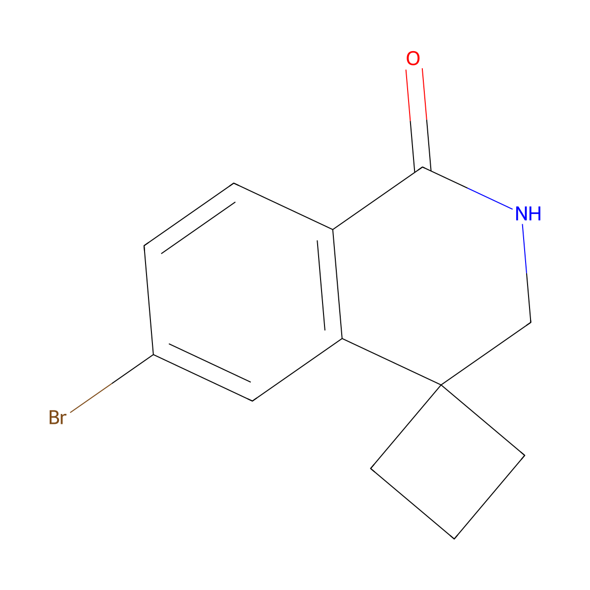 6'-bromo-2',3'-dihydro-1'H-spiro[cyclobutane-1,4'-isoquinoline]-1'-one molecular structure, CAS 1780107-29-0