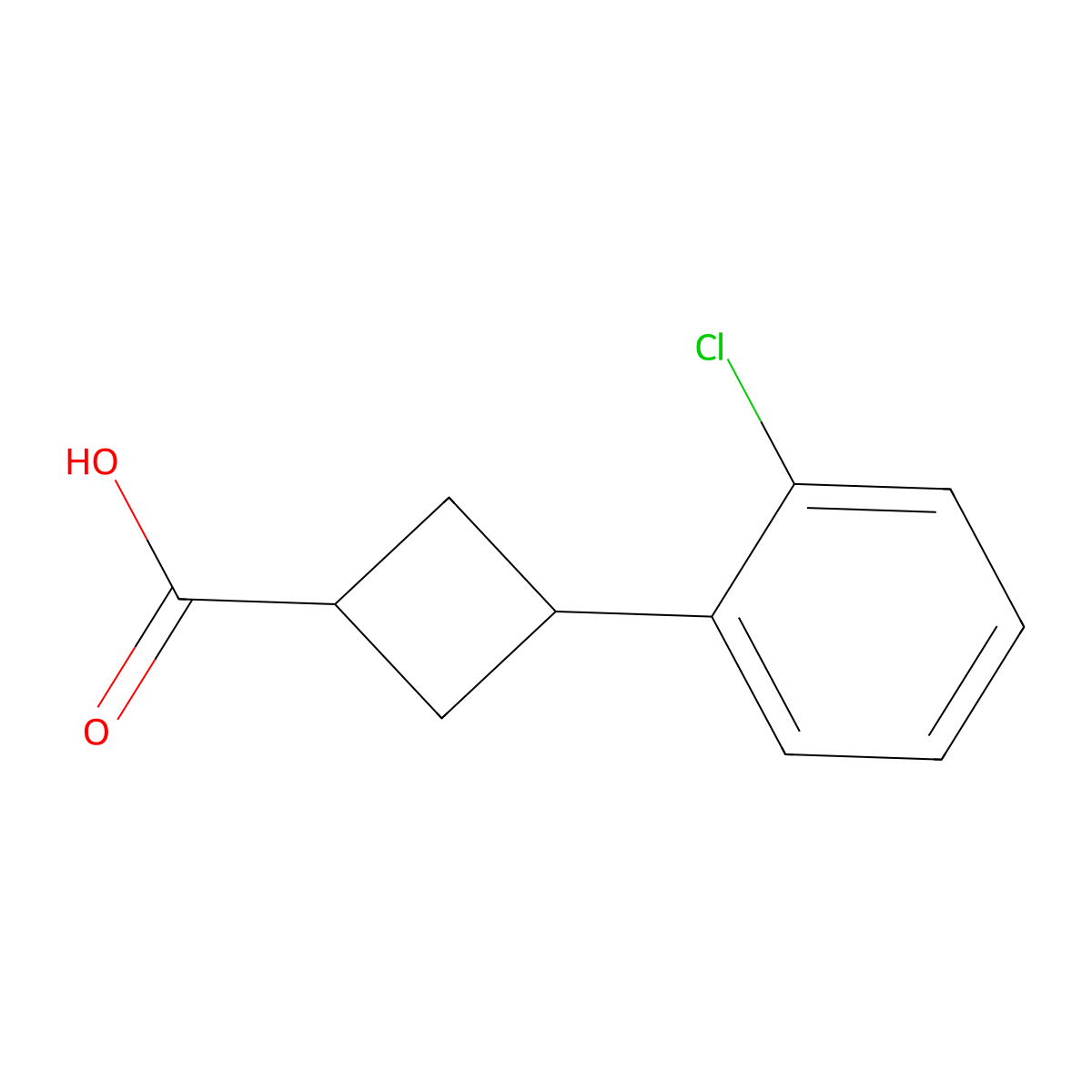 3-(2-Chlorophenyl)cyclobutane-1-carboxylic acid molecular structure, CAS 1780108-08-8