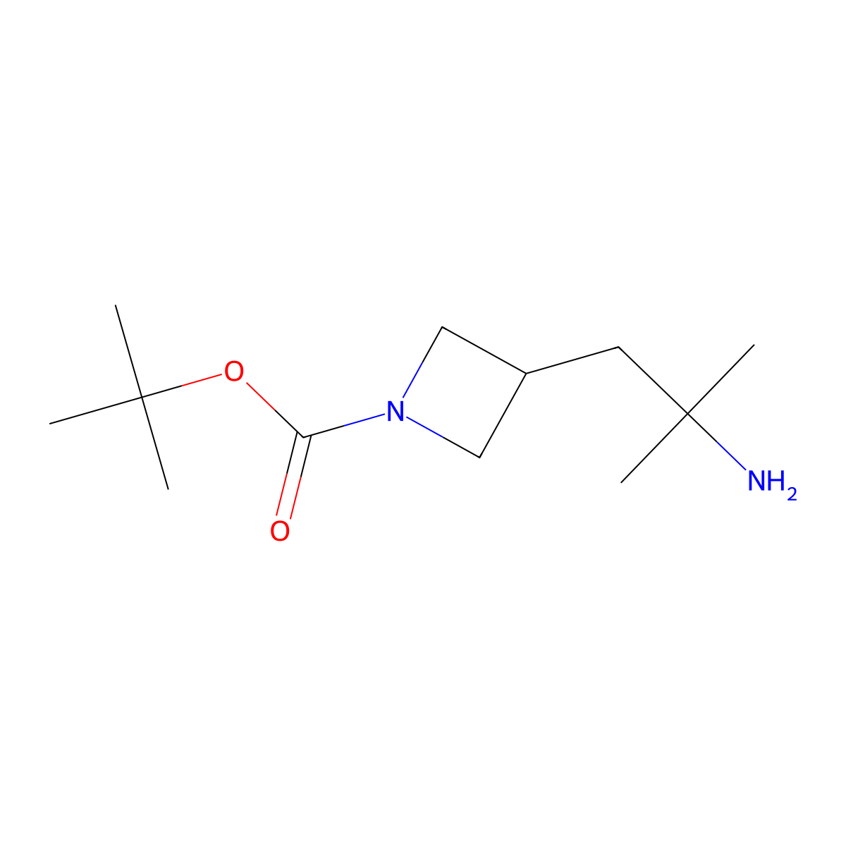 Tert-butyl 3-(2-amino-2-methylpropyl)azetidine-1-carboxylate molecular structure, CAS 1780109-61-6