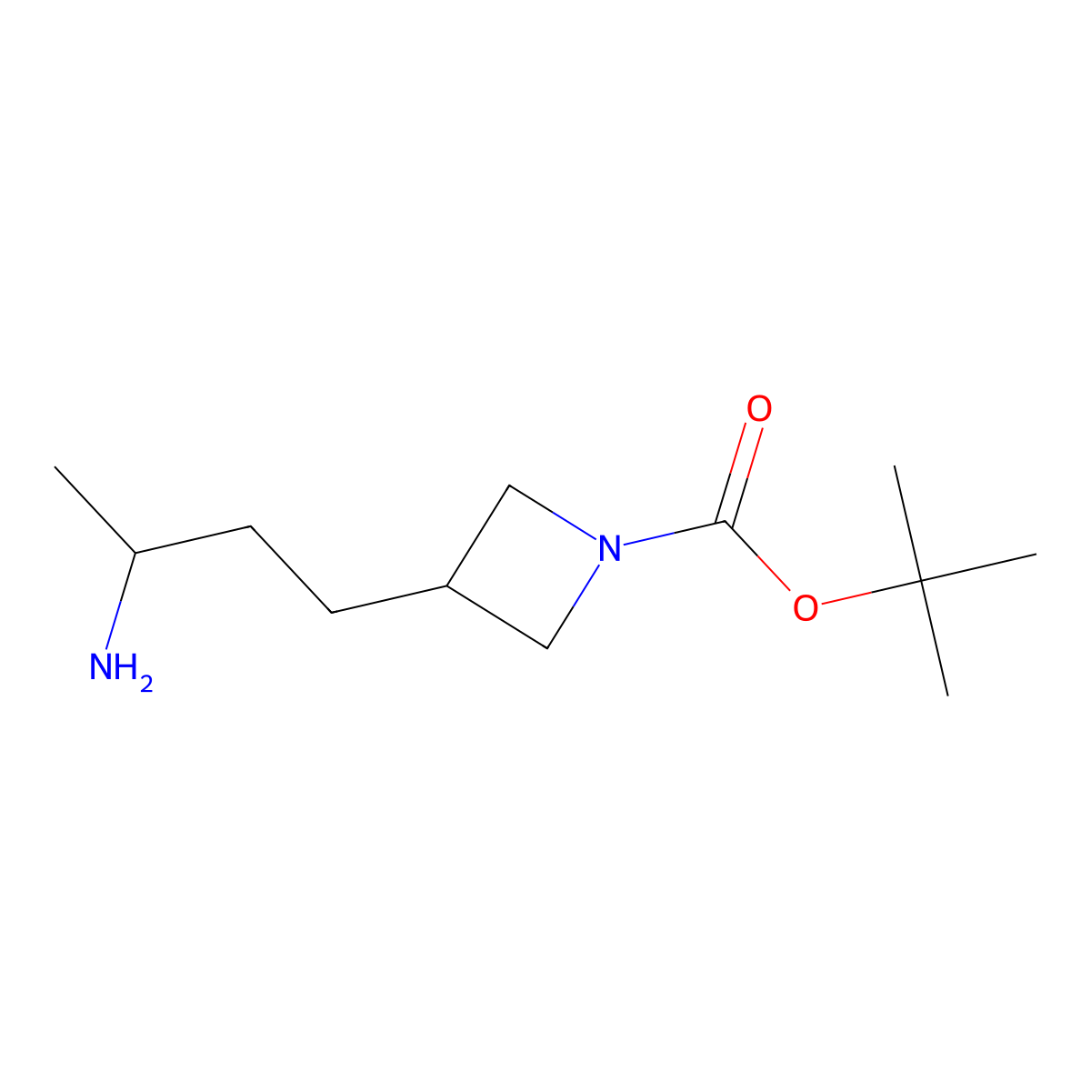 Tert-butyl 3-(3-aminobutyl)azetidine-1-carboxylate molecular structure, CAS 1780109-97-8