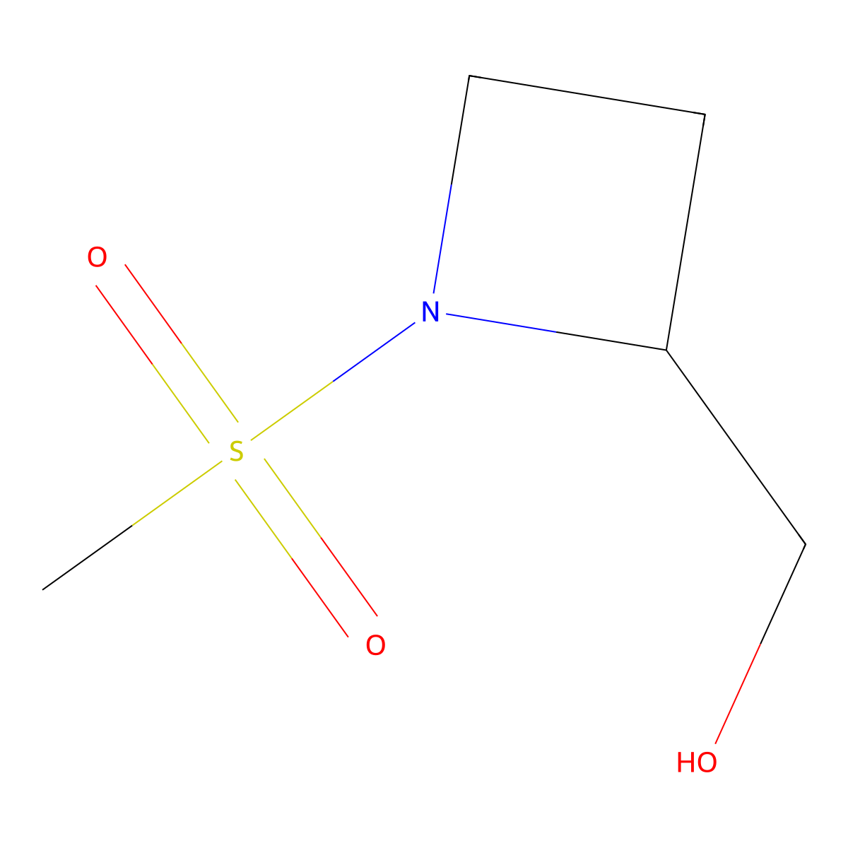 (1-Methanesulfonylazetidin-2-yl)methanol molecular structure, CAS 1780123-35-4