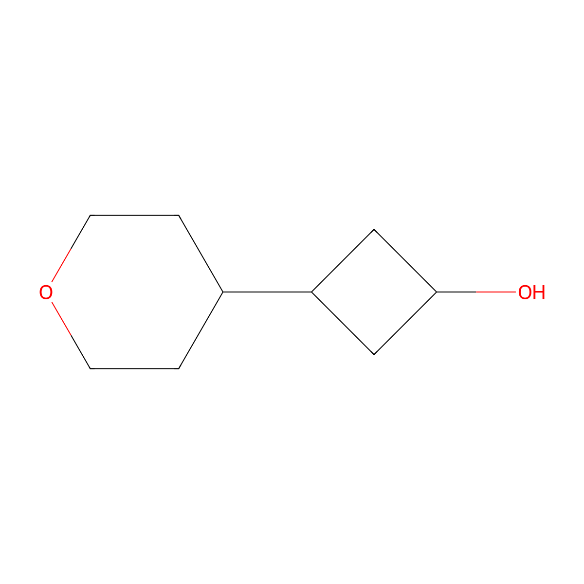 3-(oxan-4-yl)cyclobutan-1-ol, Mixture of diastereomers molecular structure, CAS 1780125-12-3