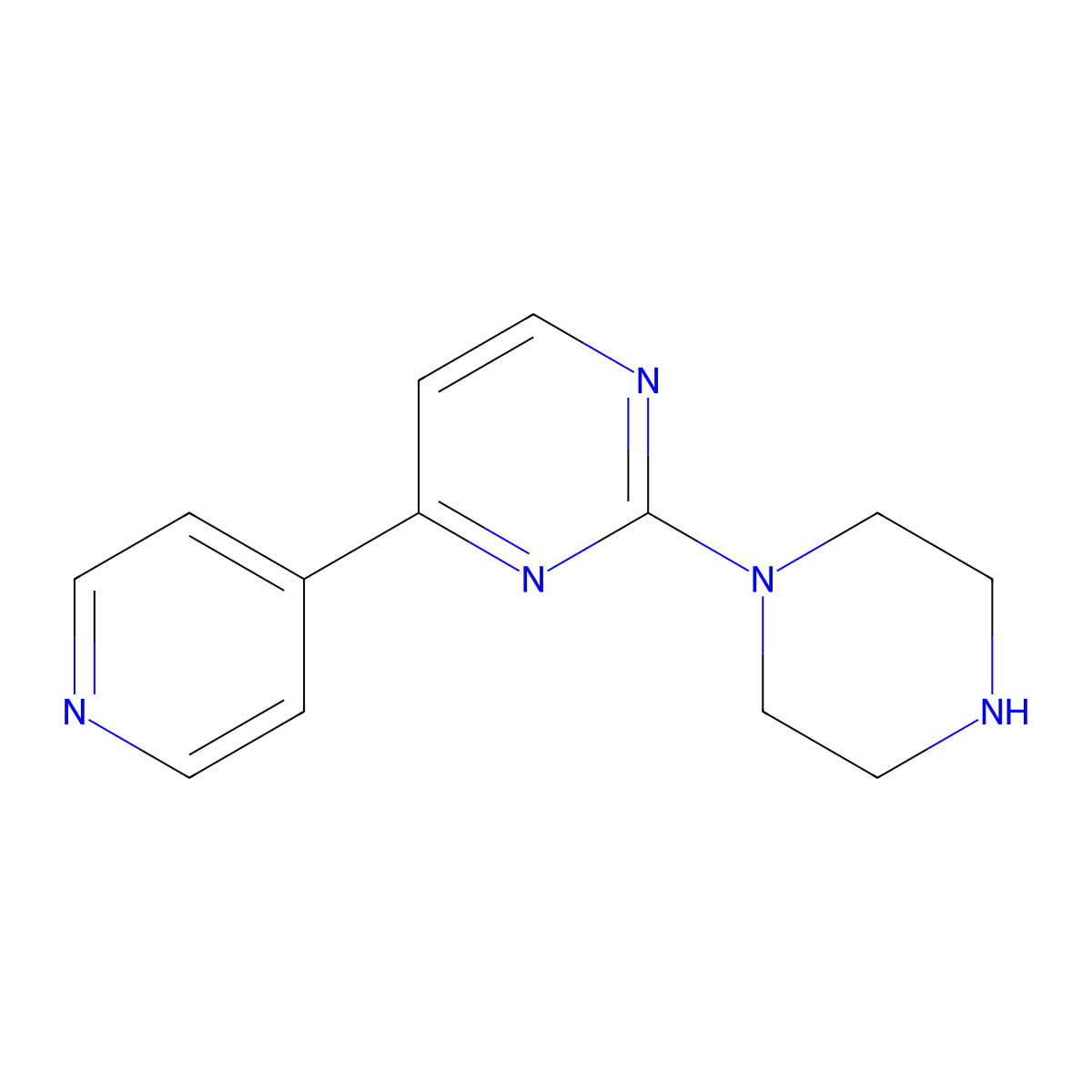 2-(Piperazin-1-yl)-4-(pyridin-4-yl)pyrimidine molecular structure, CAS 1780132-67-3