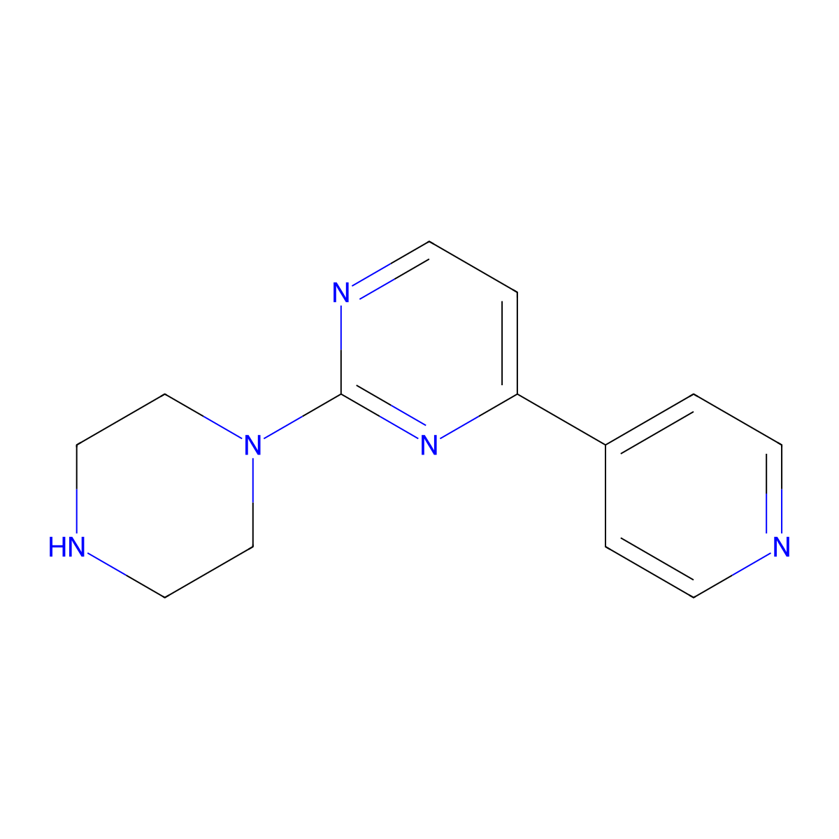 2-(Piperazin-1-yl)-4-(pyridin-4-yl)pyrimidine molecular structure, CAS 1780132-67-3