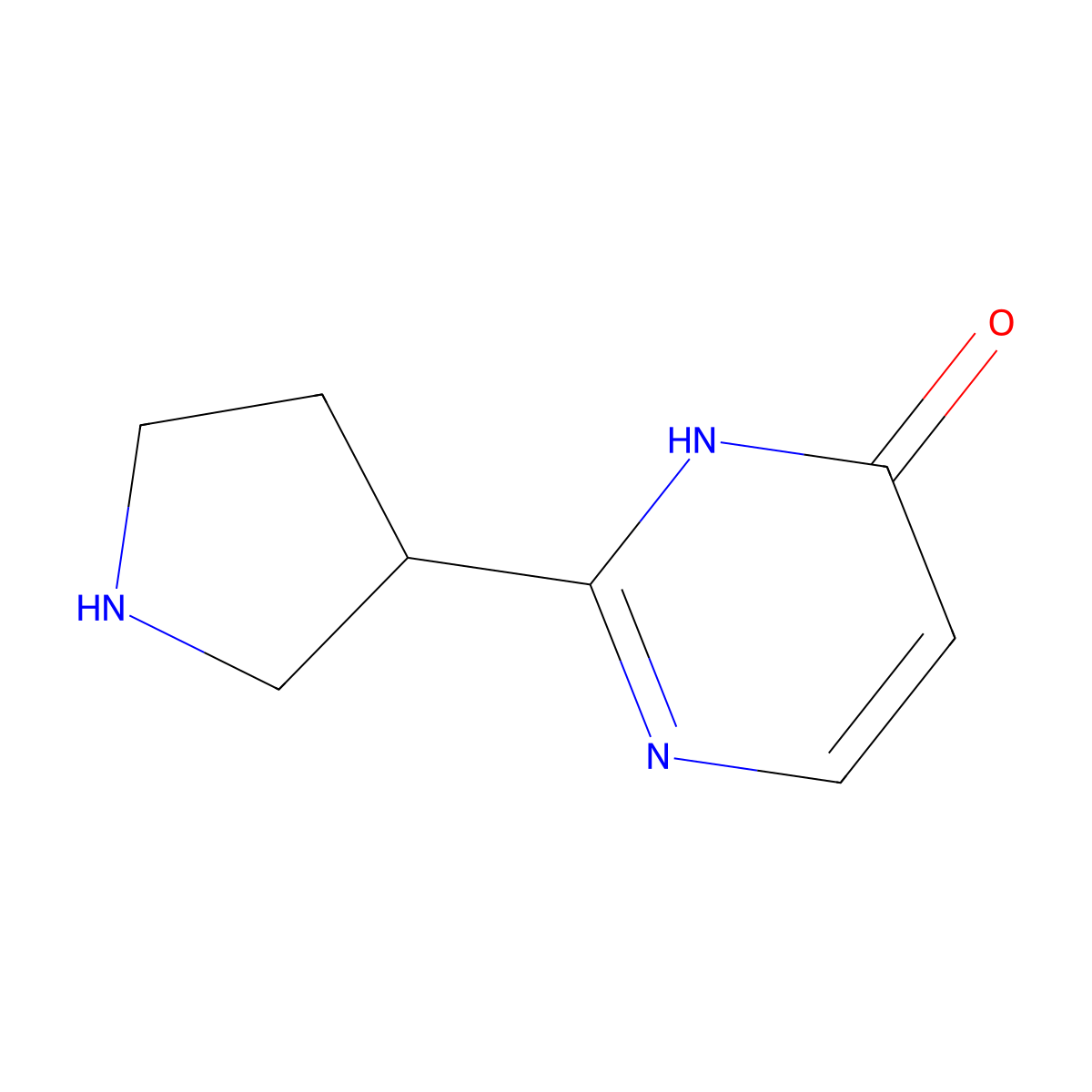 2-(Pyrrolidin-3-yl)-3,4-dihydropyrimidin-4-one molecular structure, CAS 1780140-45-5