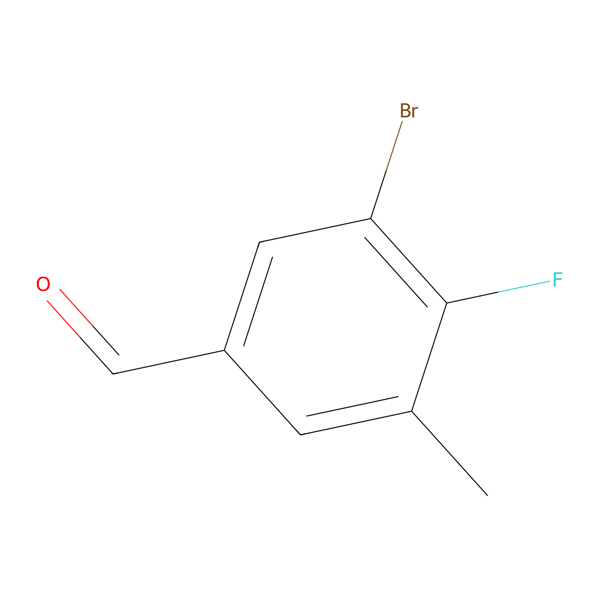 3-Bromo-4-fluoro-5-methylbenzaldehyde molecular structure, CAS 1780141-66-3