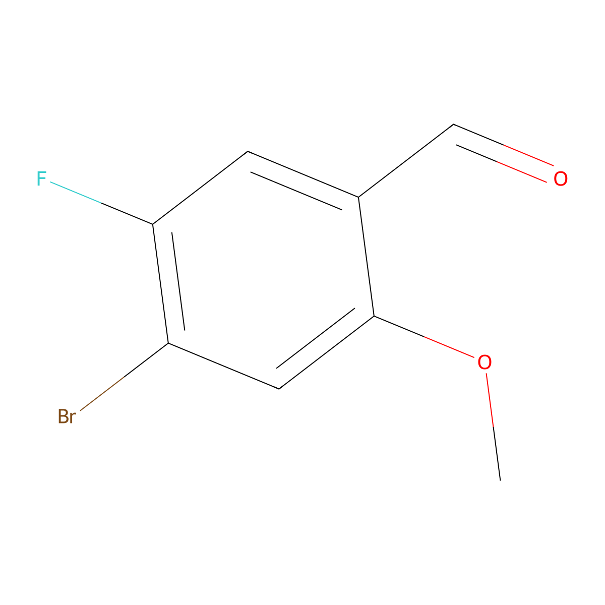 4-Bromo-5-fluoro-2-methoxybenzaldehyde molecular structure, CAS 1780144-21-9
