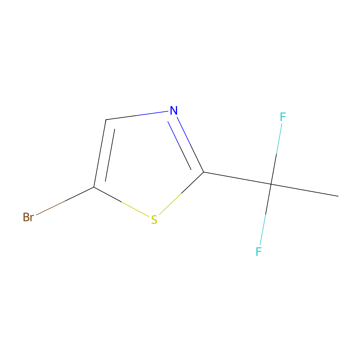 5-Bromo-2-(1,1-difluoroethyl)-1,3-thiazole molecular structure, CAS 1780148-78-8