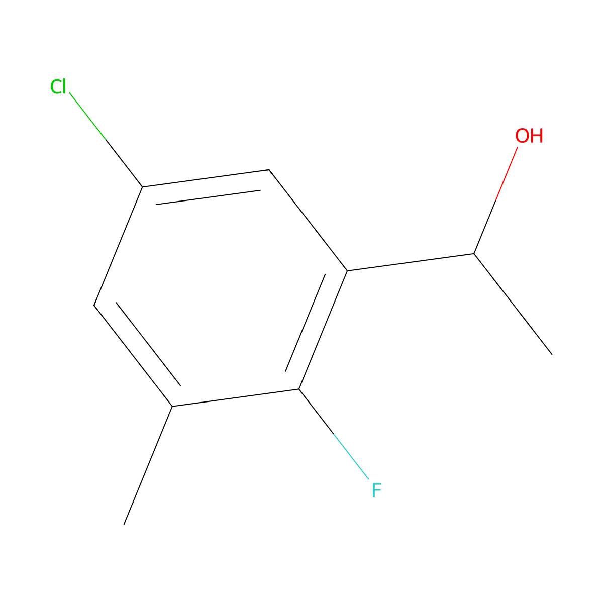 1-(5-Chloro-2-fluoro-3-methylphenyl)ethanol molecular structure, CAS 1780160-32-8