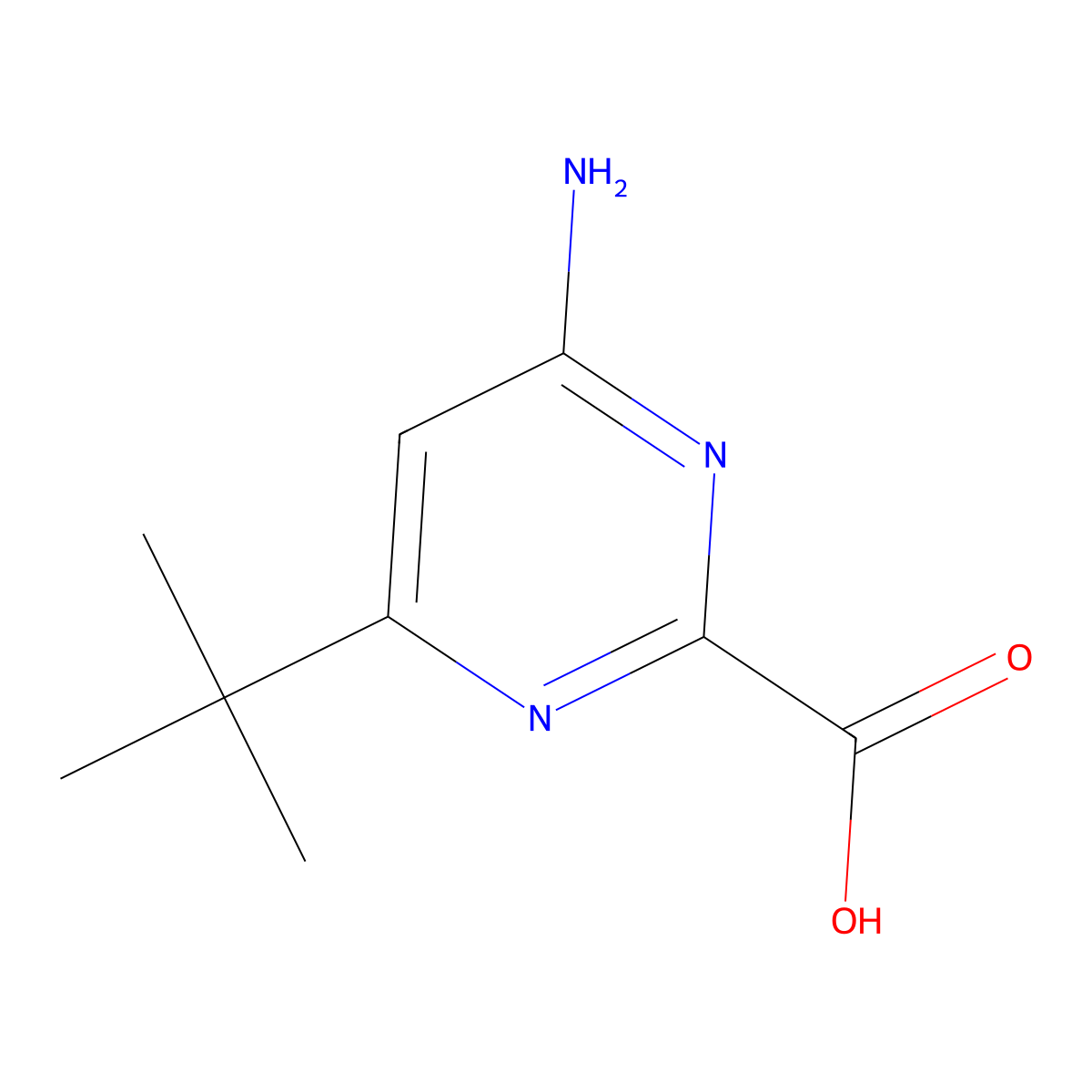 4-Amino-6-tert-butylpyrimidine-2-carboxylic acid molecular structure, CAS 1780163-42-9
