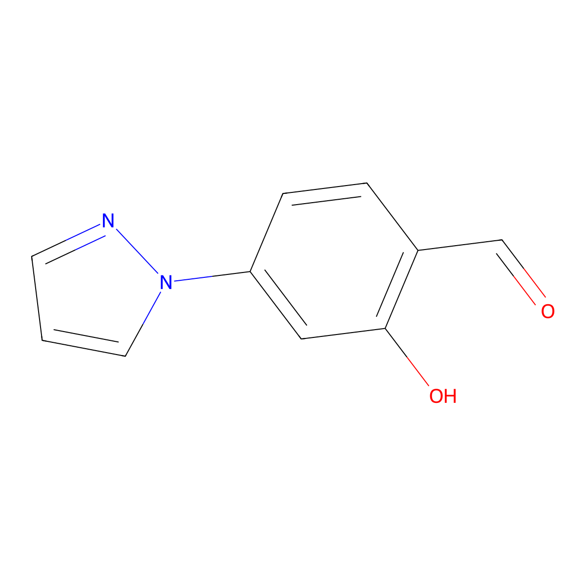 2-hydroxy-4-(1H-pyrazol-1-yl)benzaldehyde molecular structure, CAS 1780164-03-5