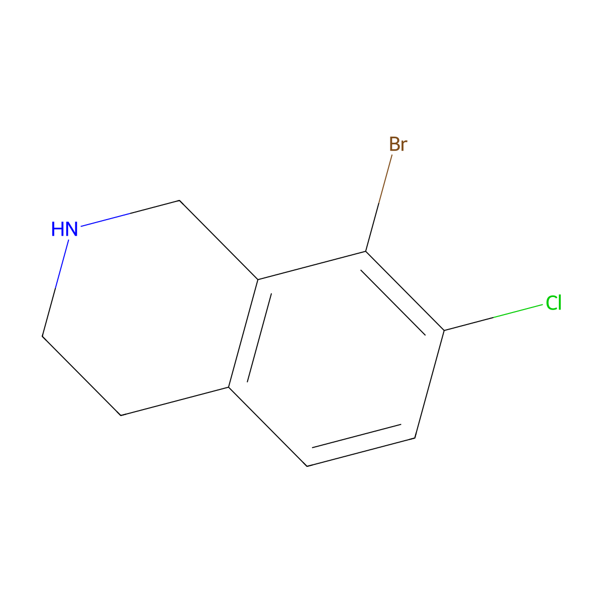 8-Bromo-7-chloro-1,2,3,4-tetrahydroisoquinoline molecular structure, CAS 1780166-68-8
