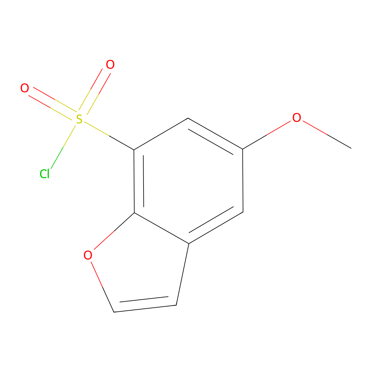 5-Methoxy-1-benzofuran-7-sulfonylchloride molecular structure, CAS 1780166-99-5