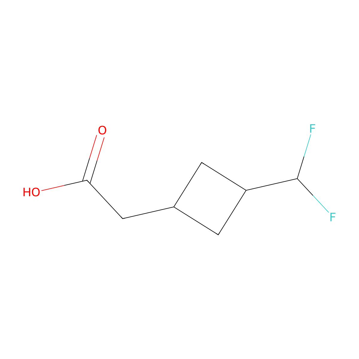 2-(3-(Difluoromethyl)cyclobutyl)acetic acid molecular structure, CAS 1780167-37-4