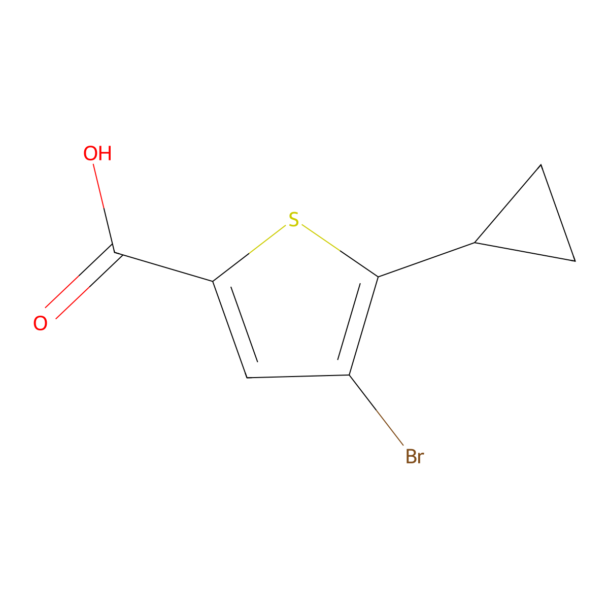 4-Bromo-5-cyclopropylthiophene-2-carboxylic acid molecular structure, CAS 1780167-43-2