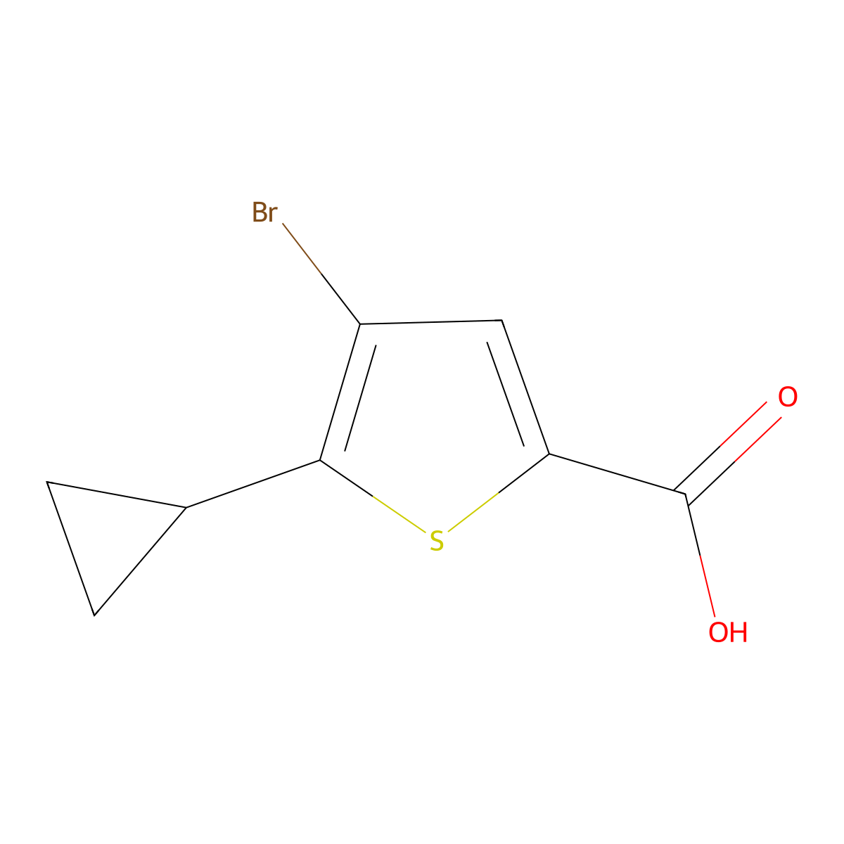 4-Bromo-5-cyclopropylthiophene-2-carboxylic acid molecular structure, CAS 1780167-43-2