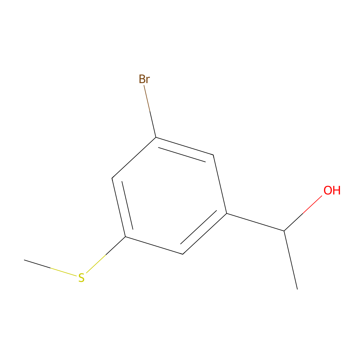 1-(3-Bromo-5-(methylthio)phenyl)ethanol molecular structure, CAS 1780167-51-2