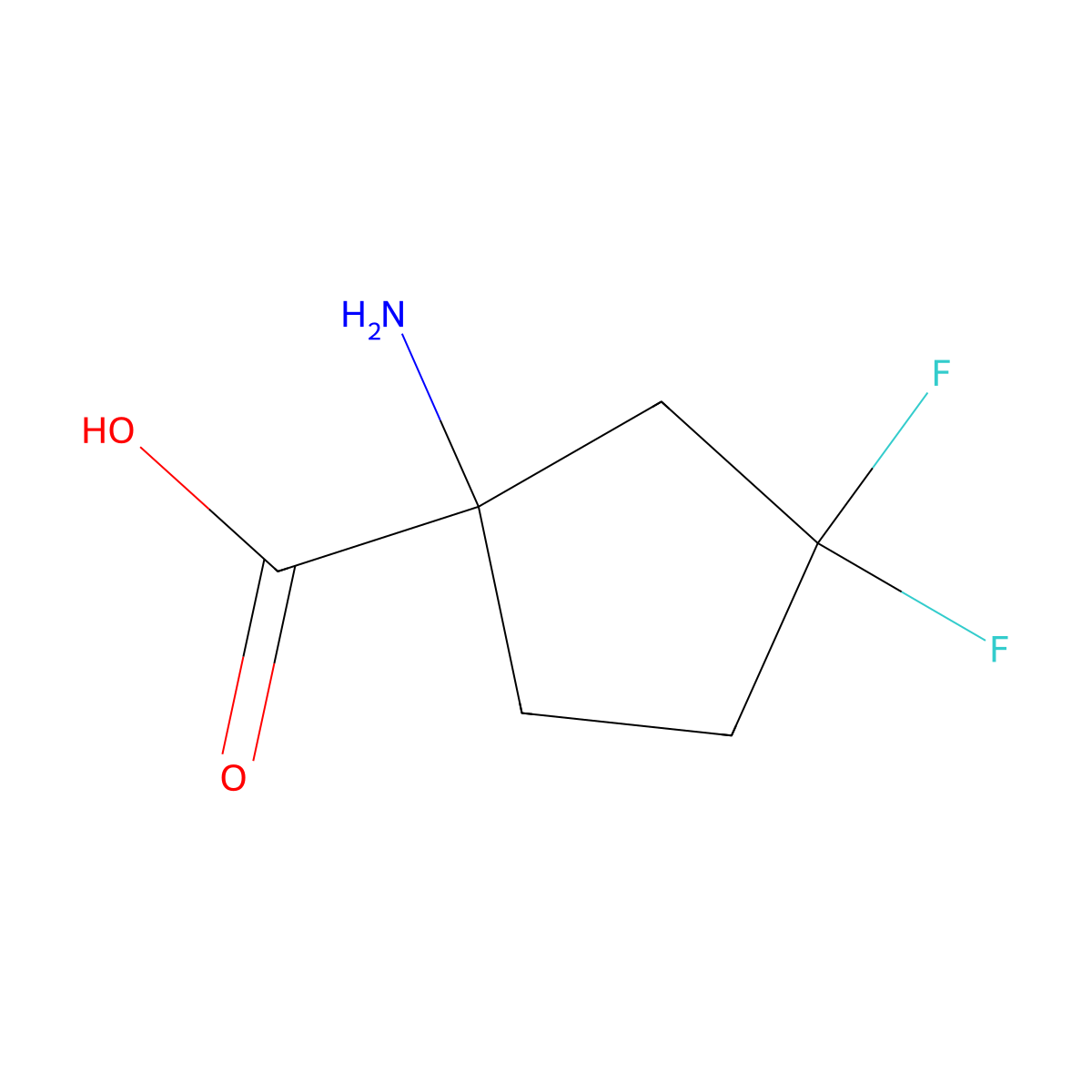 1-Amino-3,3-difluoro-cyclopentanecarboxylic acid molecular structure, CAS 1780167-67-0