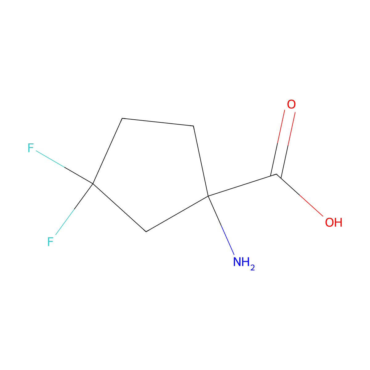 1-Amino-3,3-difluoro-cyclopentanecarboxylic acid molecular structure, CAS 1780167-67-0