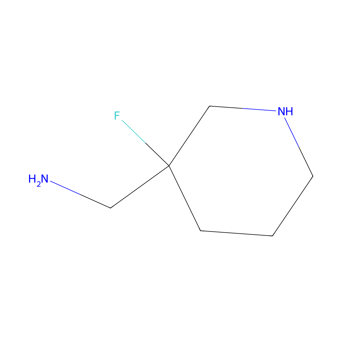 (3-Fluoropiperidin-3-yl)methanamine molecular structure, CAS 1780167-90-9