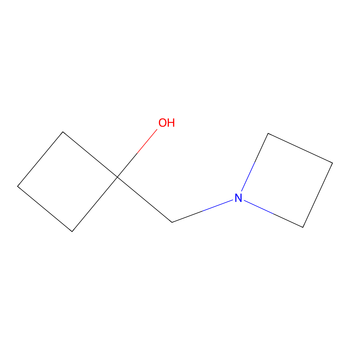 1-[(Azetidin-1-yl)methyl]cyclobutan-1-ol molecular structure, CAS 1780168-06-0
