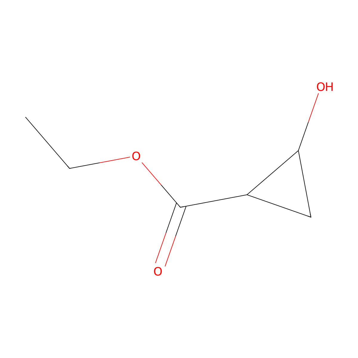 Ethyl 2-hydroxycyclopropane-1-carboxylate molecular structure, CAS 1780168-09-3