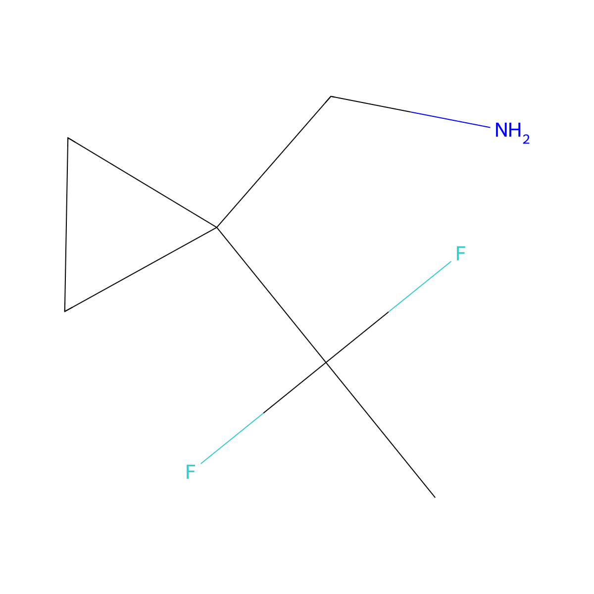 C-[1-(1,1-Difluoro-ethyl)-cyclopropyl]-methylamine molecular structure, CAS 1780168-68-4