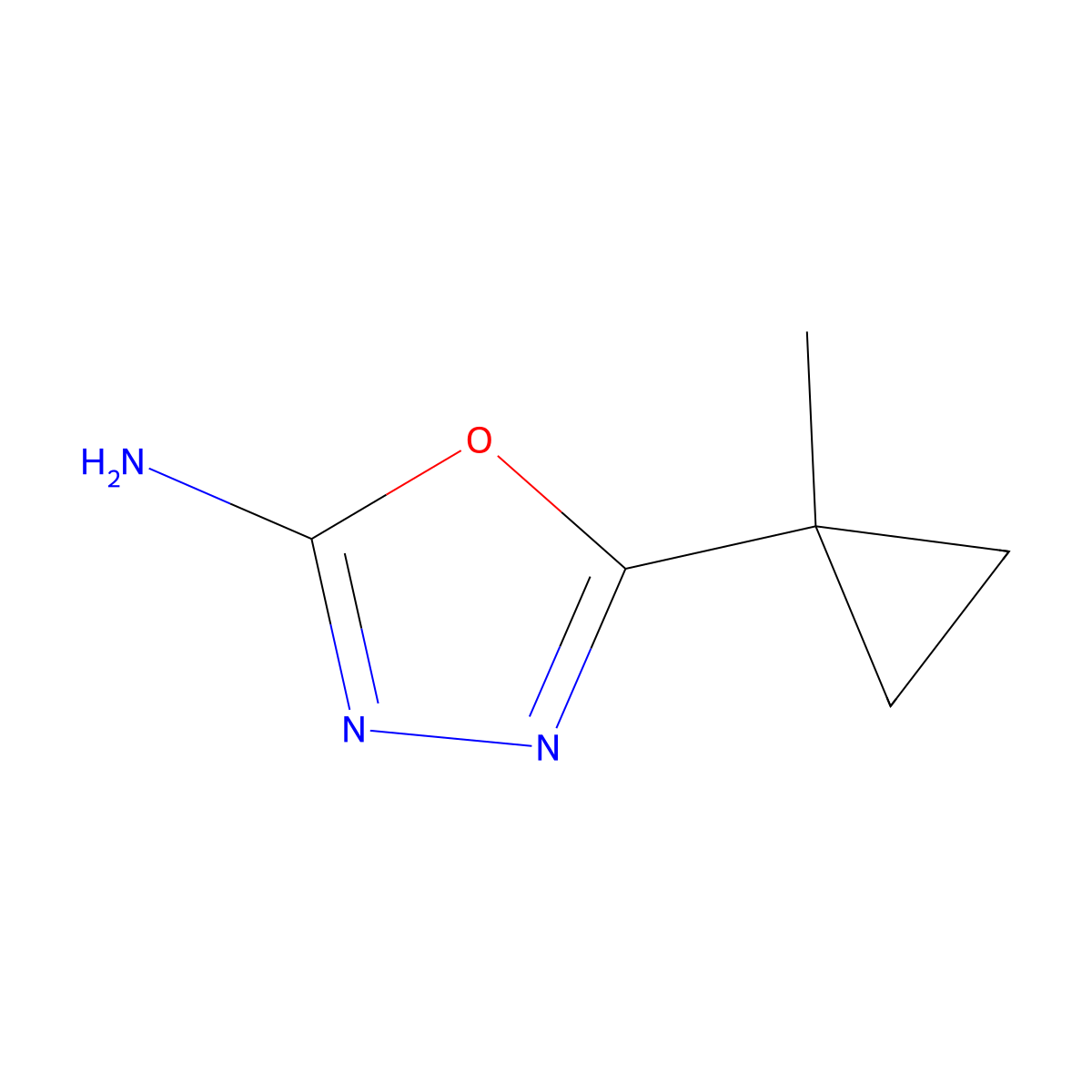 5-(1-Methylcyclopropyl)-1,3,4-oxadiazol-2-amine molecular structure, CAS 1780169-67-6