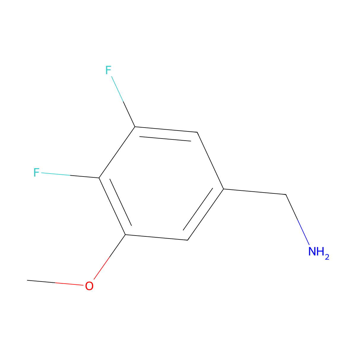 (3,4-Difluoro-5-methoxyphenyl)methanamine molecular structure, CAS 1780171-67-6