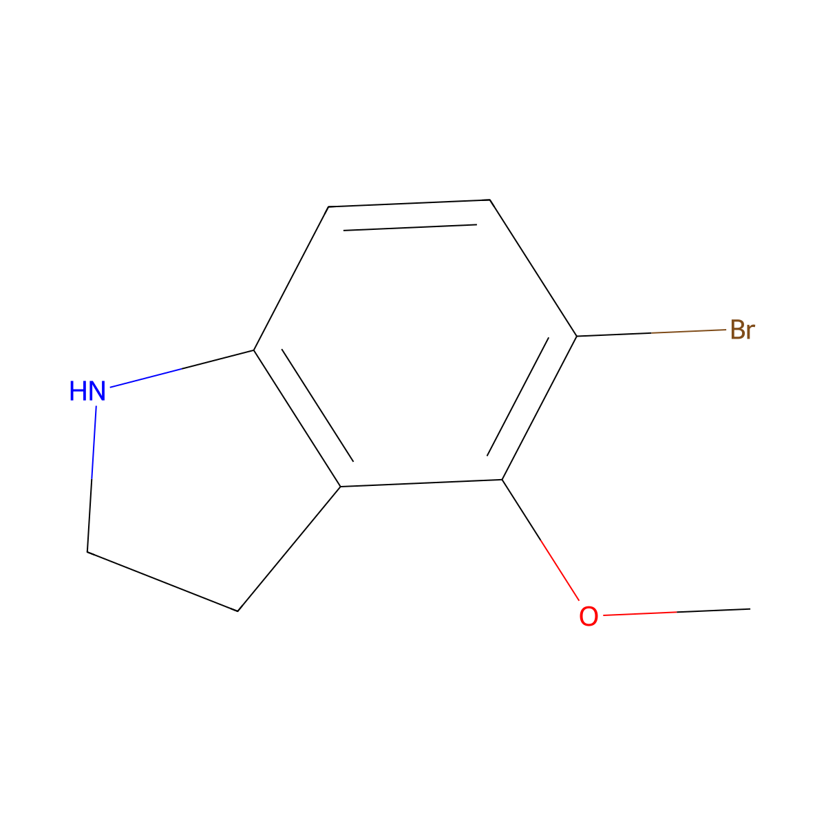 5-Bromo-4-methoxyindoline molecular structure, CAS 1780174-29-9