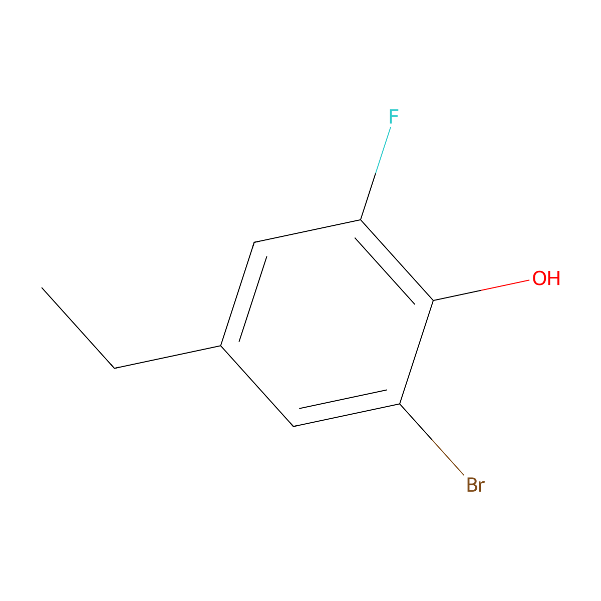 2-Bromo-4-ethyl-6-fluorophenol molecular structure, CAS 1780185-57-0