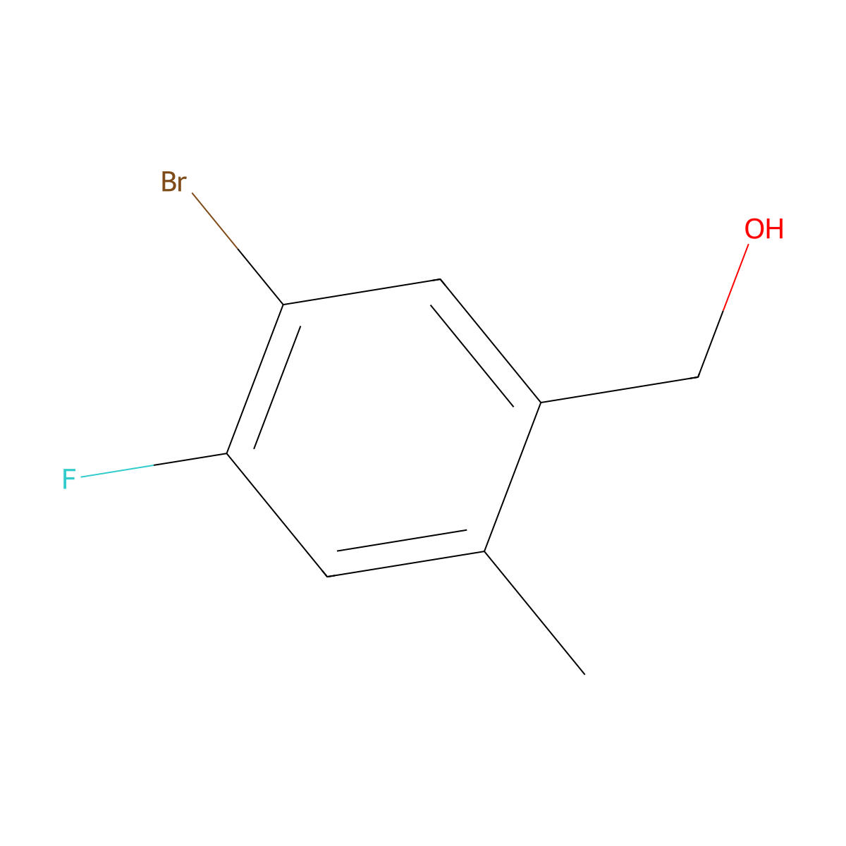 (5-Bromo-4-fluoro-2-methylphenyl)methanol molecular structure, CAS 1780185-98-9
