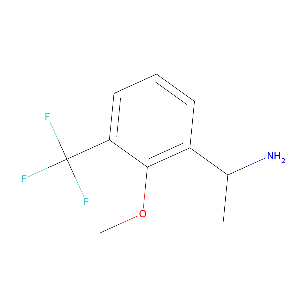 1-[2-Methoxy-3-(trifluoromethyl)phenyl]ethan-1-amine molecular structure, CAS 1780187-13-4