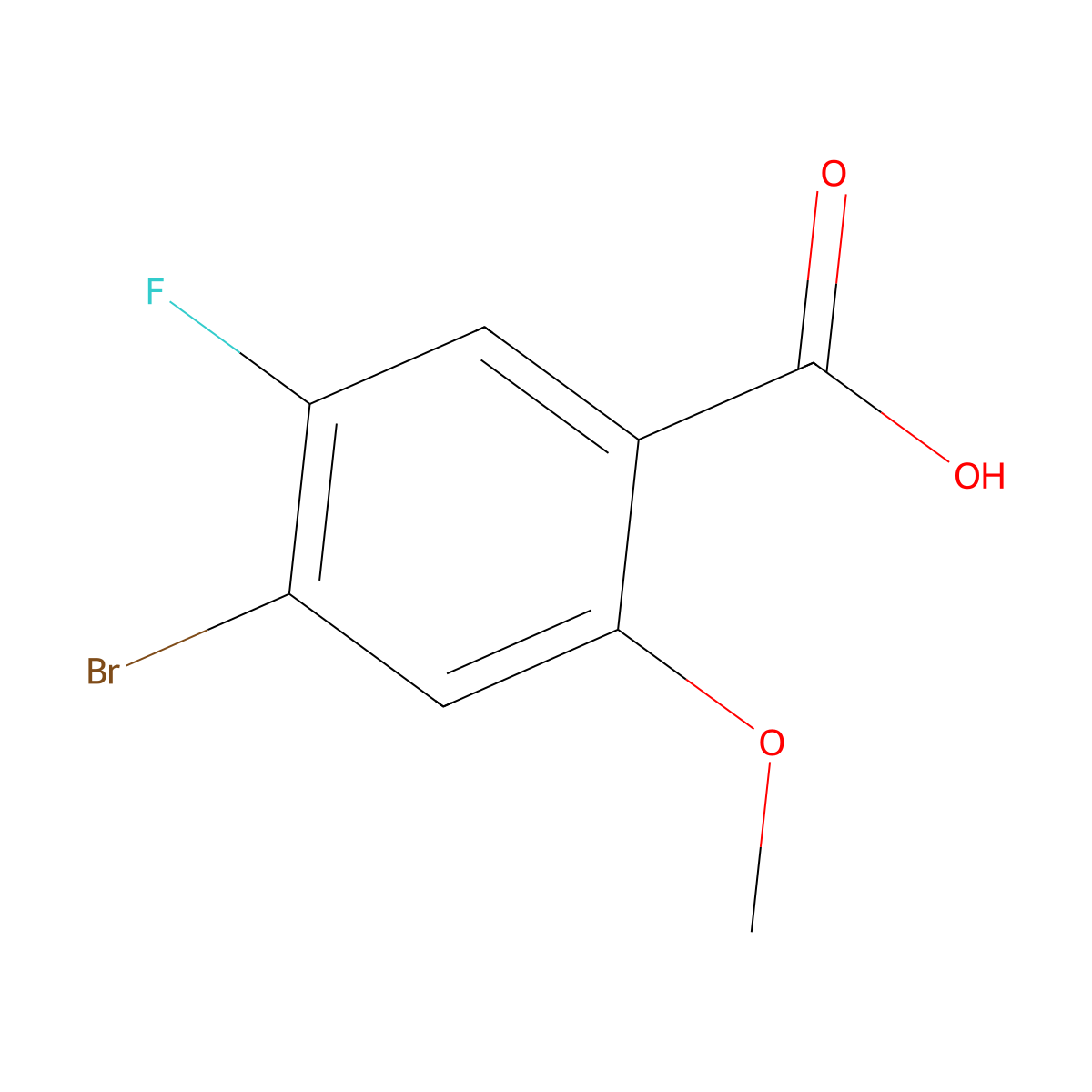 4-Bromo-5-fluoro-2-methoxybenzoic acid molecular structure, CAS 1780187-45-2